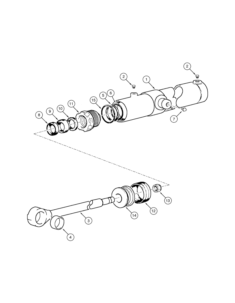 Схема запчастей Case 845 DHP - (08-126[01]) - CYLINDER - RIPPER (08) - HYDRAULICS