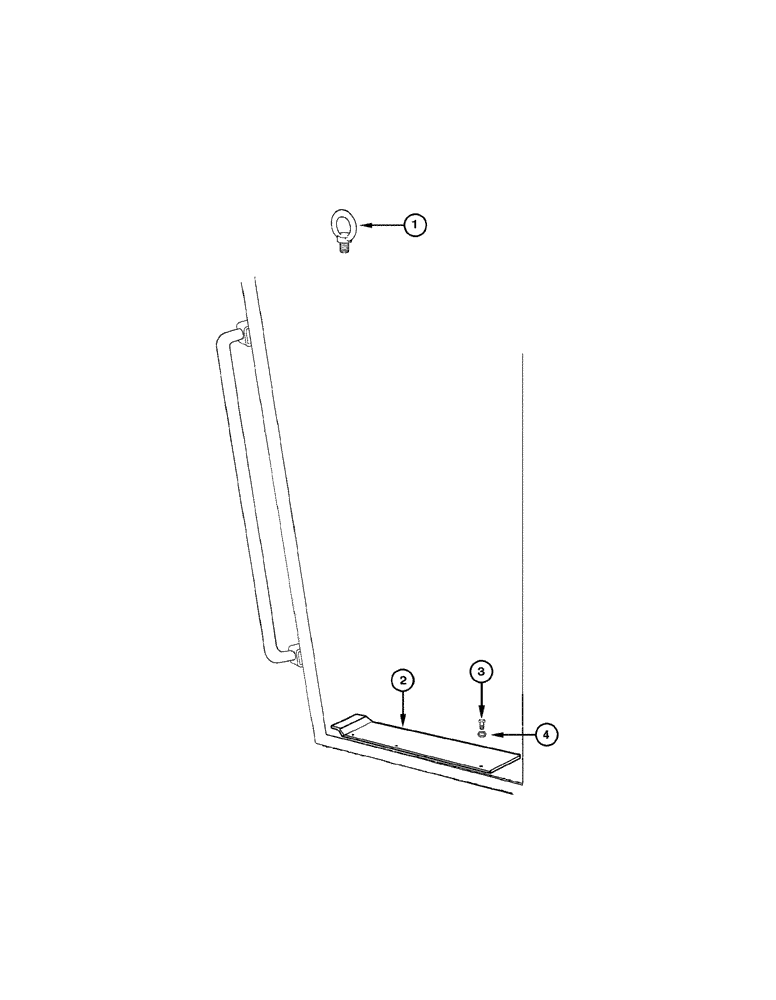 Схема запчастей Case 885 AWD - (09-062[01]) - CAB - HAND RAIL AND HOOK (09) - CHASSIS