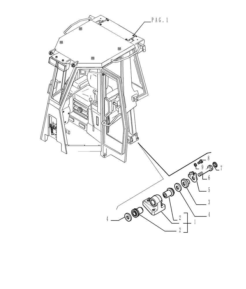 Схема запчастей Case 1850K - (9.653[27]) - ROPS CAB - COMPONENTS - OPTIONAL CODE 784110271 (19) - OPTIONS