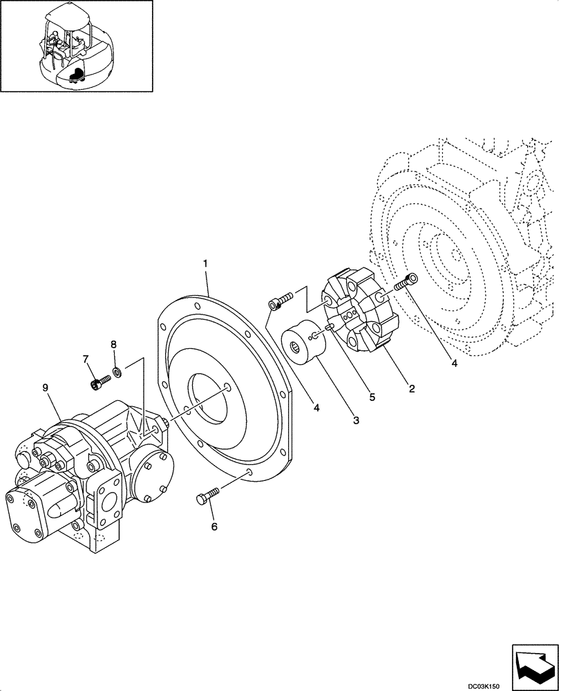 Схема запчастей Case CX47 - (06-01[00]) - POWER TAKE OFF ASSY - CANOPY (06) - POWER TRAIN