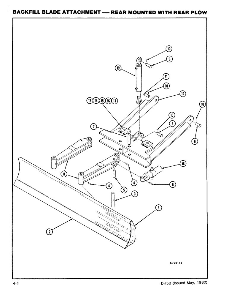 Схема запчастей Case DH5 - (4-04) - BACKFILL BLADE ATTACHMENT - REAR MOUNTED WITH REAR PLOW (86) - DOZER