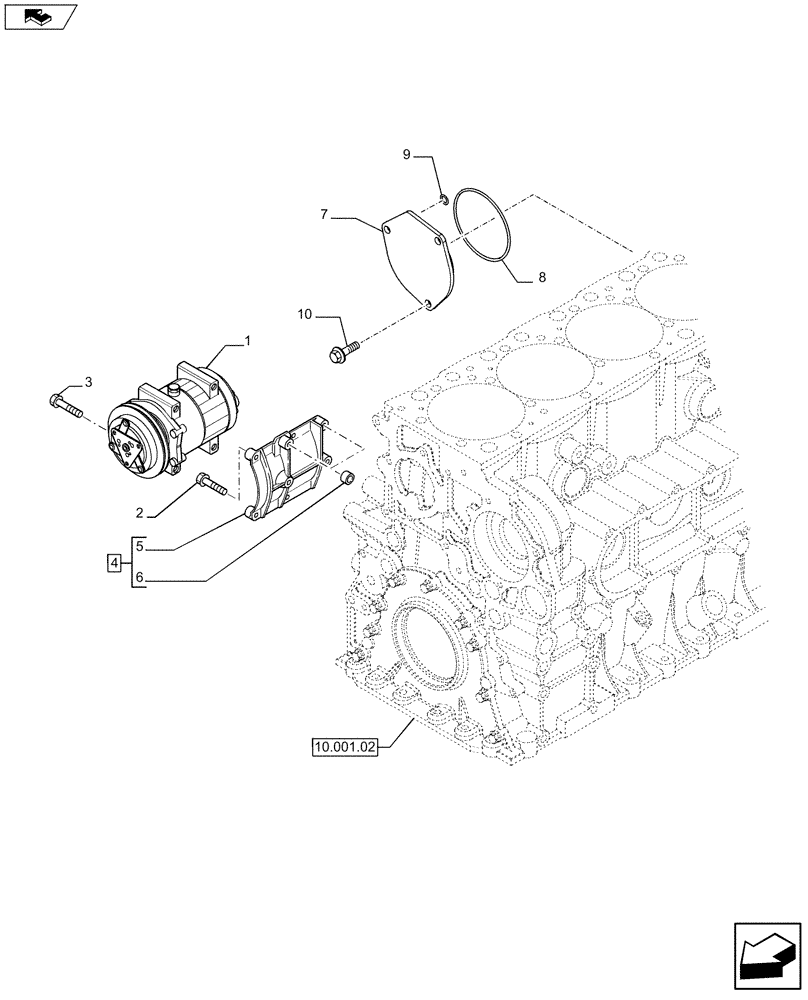 Схема запчастей Case F2CFE614C A002 - (50.200.01) - COMPRESSOR, AIRCOND. (504373626 - 504150293) (Dec 2 2011 10:31:00.5807 AM) (50) - CAB CLIMATE CONTROL