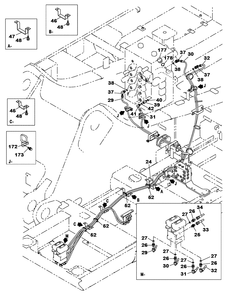 Схема запчастей Case CX470C - (08-031-03[01]) - HYDRAULIC CIRCUIT - TRAVEL PILOT - STD (07) - HYDRAULIC SYSTEM