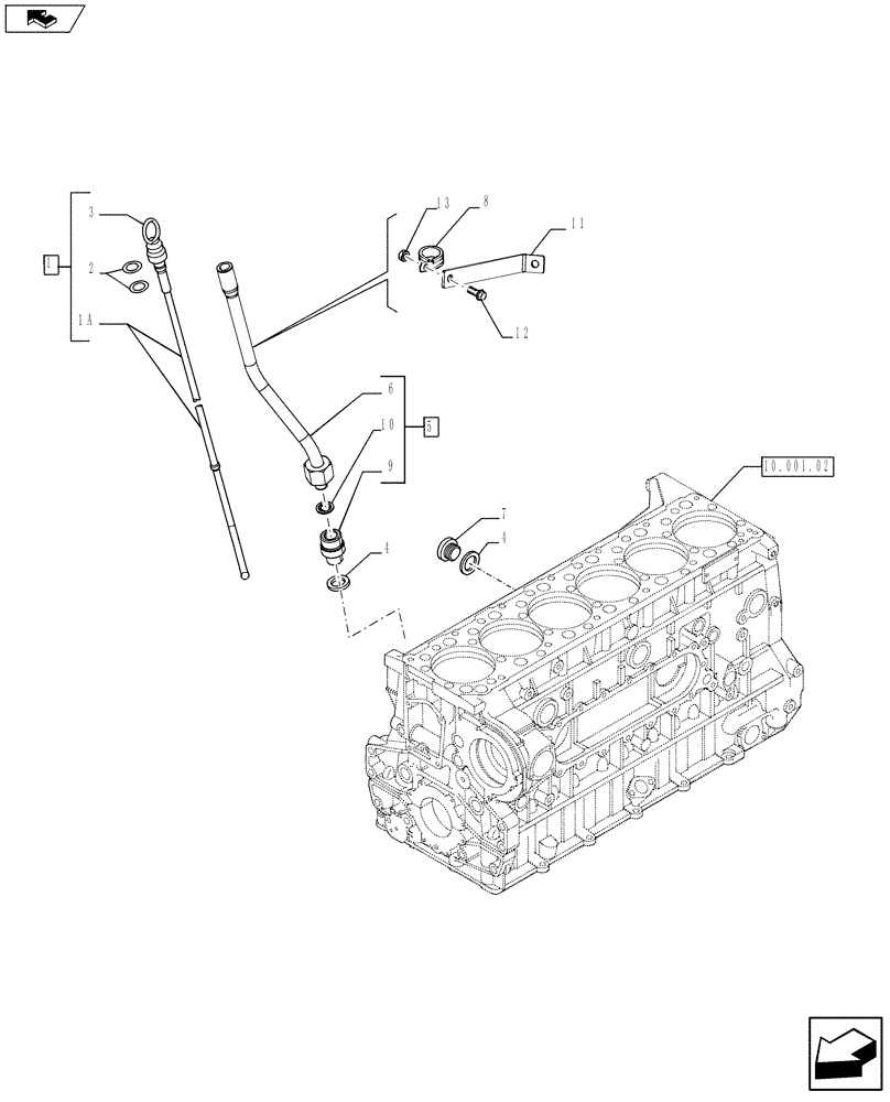 Схема запчастей Case F3BE0684N E915 - (10.304.01[01]) - OIL LEVEL CHECK (504314869-504122152) (10) - ENGINE