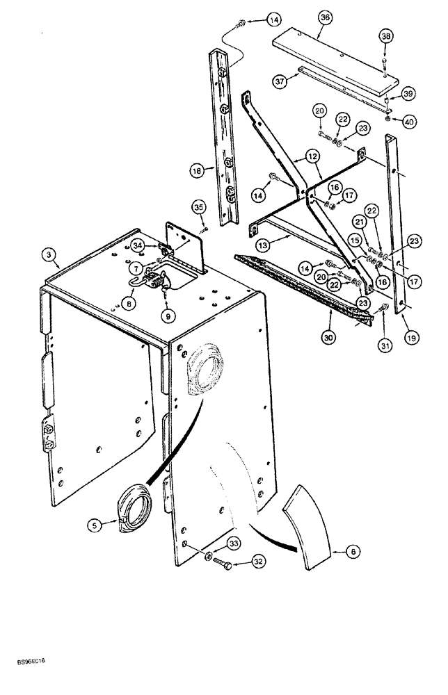 Схема запчастей Case 1150G - (9-026) - RADIATOR SHROUD (05) - UPPERSTRUCTURE CHASSIS