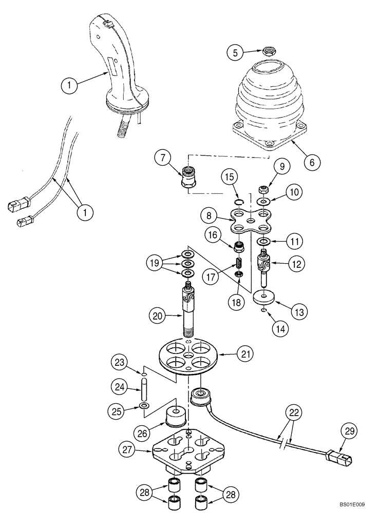 Схема запчастей Case 721D - (08-18C) - VALVE ASSY - JOYSTICK CONTROL (08) - HYDRAULICS