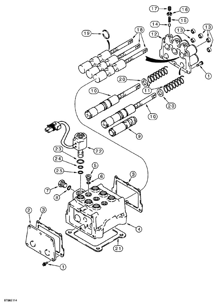 Схема запчастей Case 850G - (6-22) - TRANSMISSION CONTROL VALVE ASSEMBLY (03) - TRANSMISSION