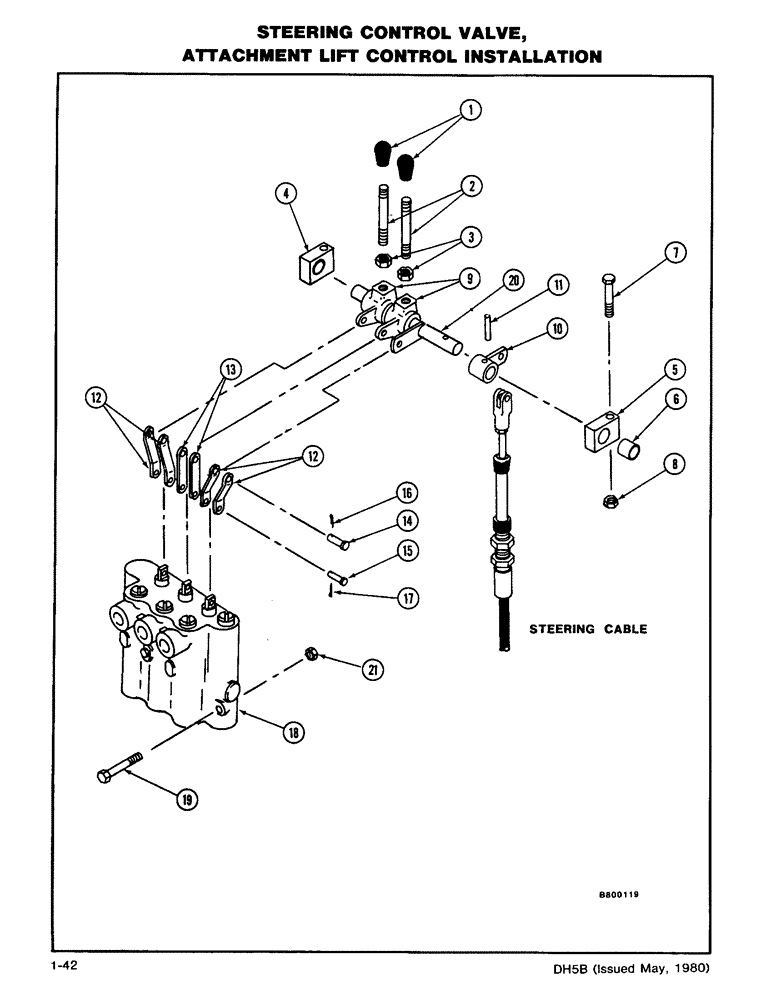 Схема запчастей Case DH5 - (1-42) - STEERING CONTROL VALVE, ATTACHMENT LIFT CONTROL INSTALLATION (41) - STEERING