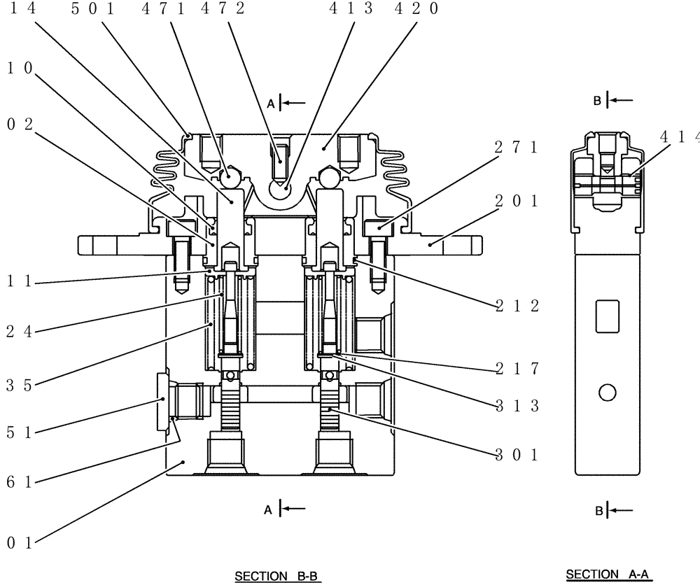 Схема запчастей Case CX31B - (HC820-01) - VALVE ASSY, PILOT (00) - GENERAL & PICTORIAL INDEX