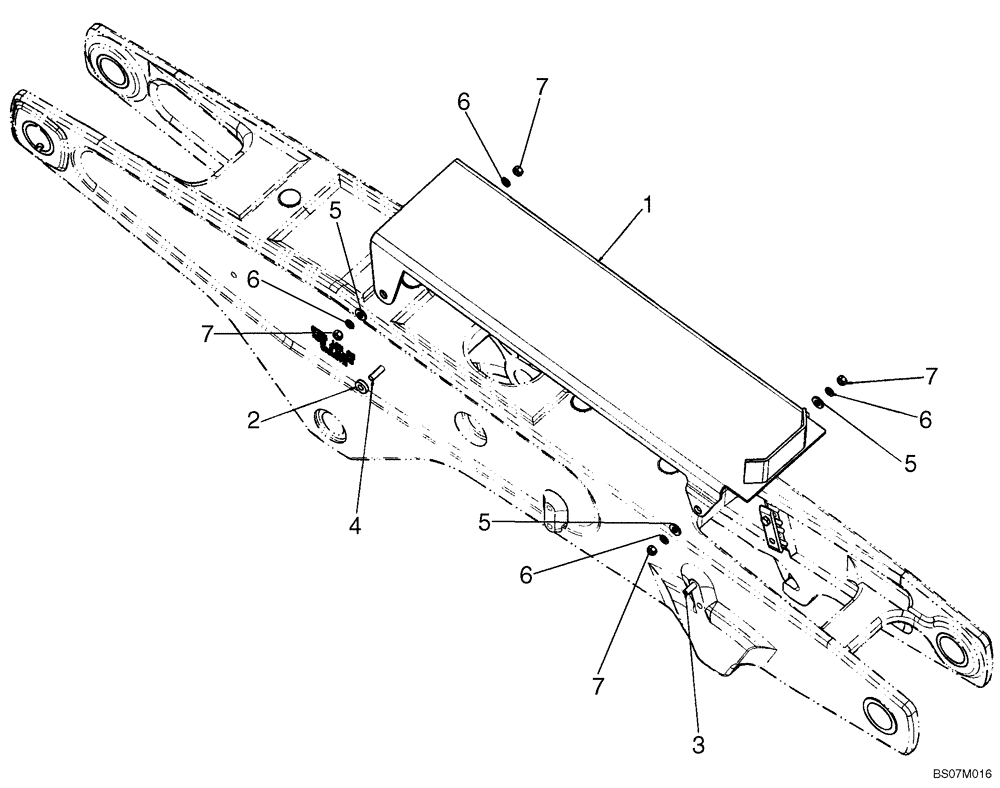 Схема запчастей Case 580SM - (09-24A) - BOOM GUARD (09) - CHASSIS/ATTACHMENTS