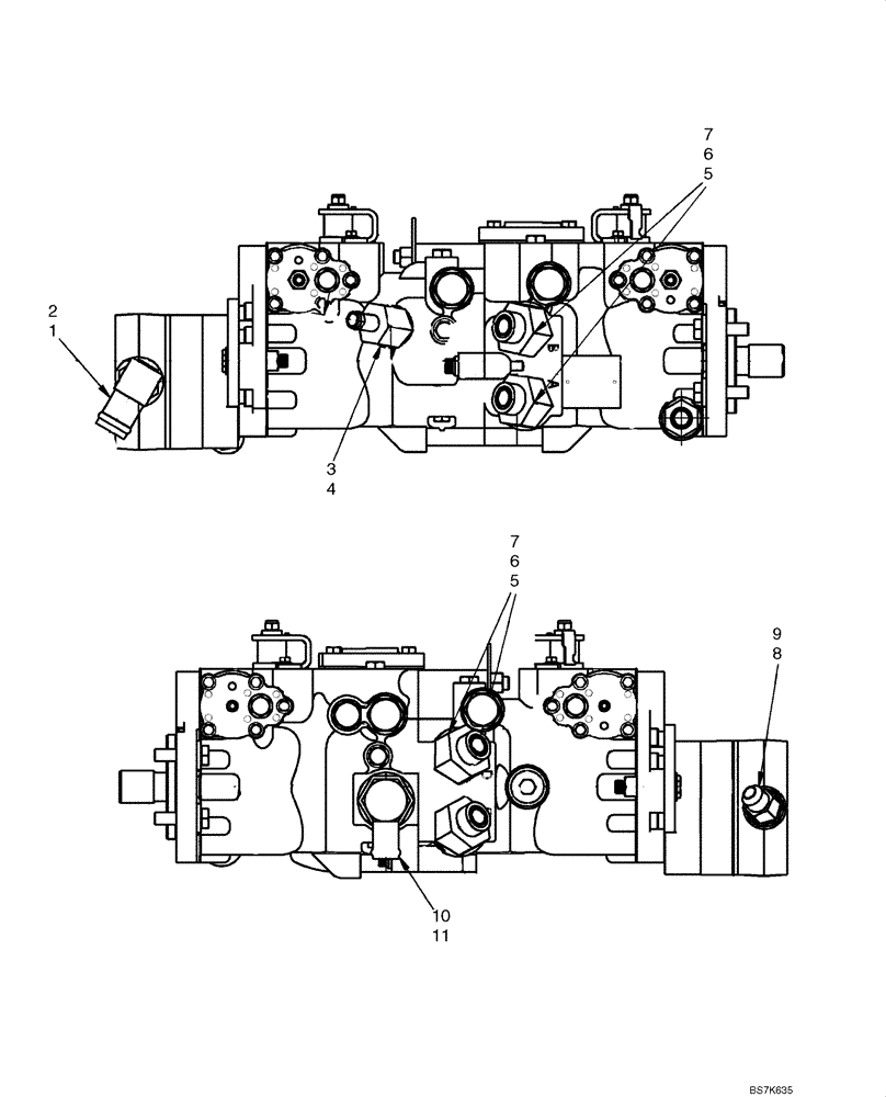 Схема запчастей Case 445CT - (06-10) - HYDROSTATICS - PUMP FITTINGS (445) (06) - POWER TRAIN