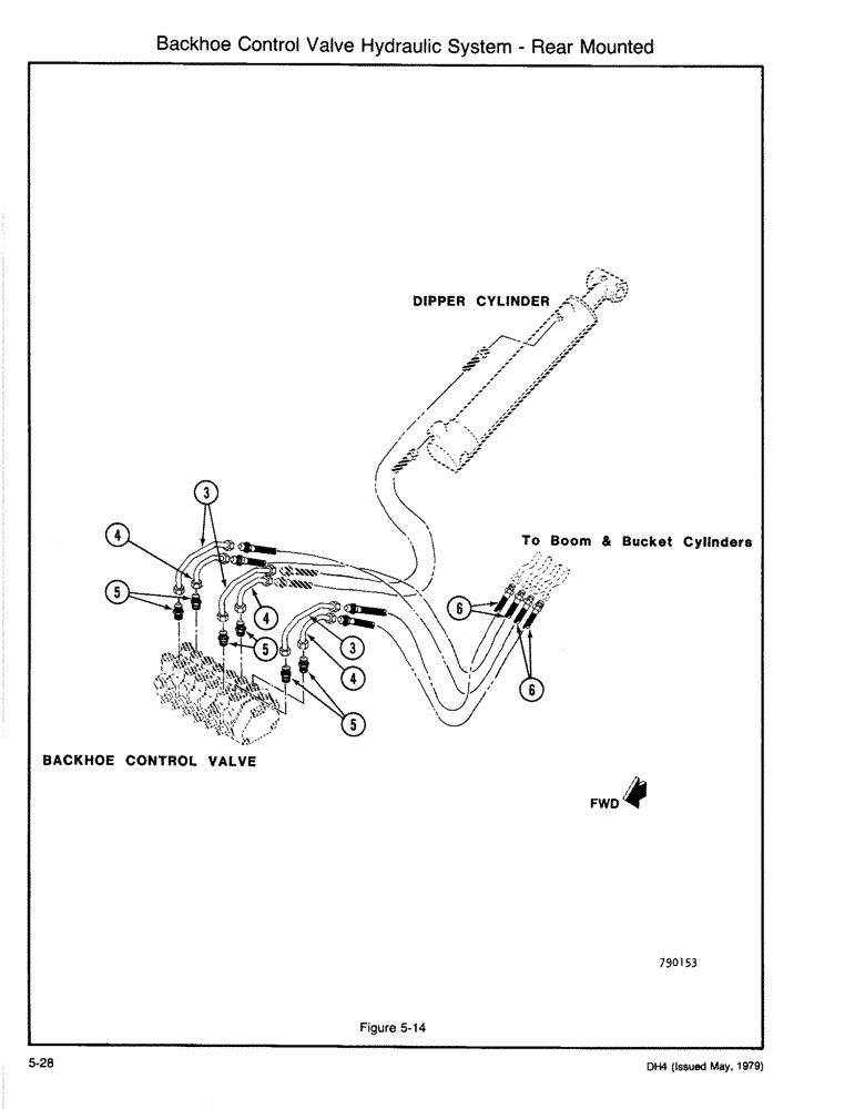 Схема запчастей Case DH4 - (5-28) - BACKHOE CONTROL VALVE HYDRAULIC SYSTEM - REAR MOUNTED (35) - HYDRAULIC SYSTEMS