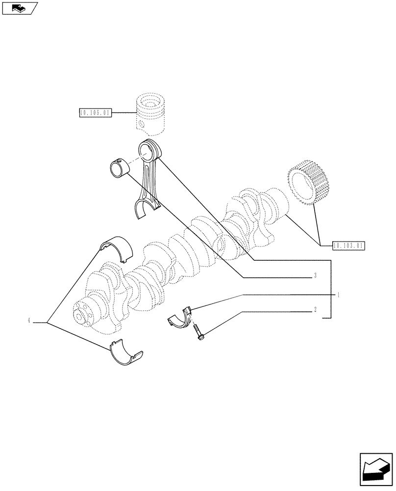 Схема запчастей Case F2CFE614B A002 - (10.105.02) - CONNECTING ROD ENGINE (504254664) (Jul 6 2011 5:49:00.5686 AM) (10) - ENGINE