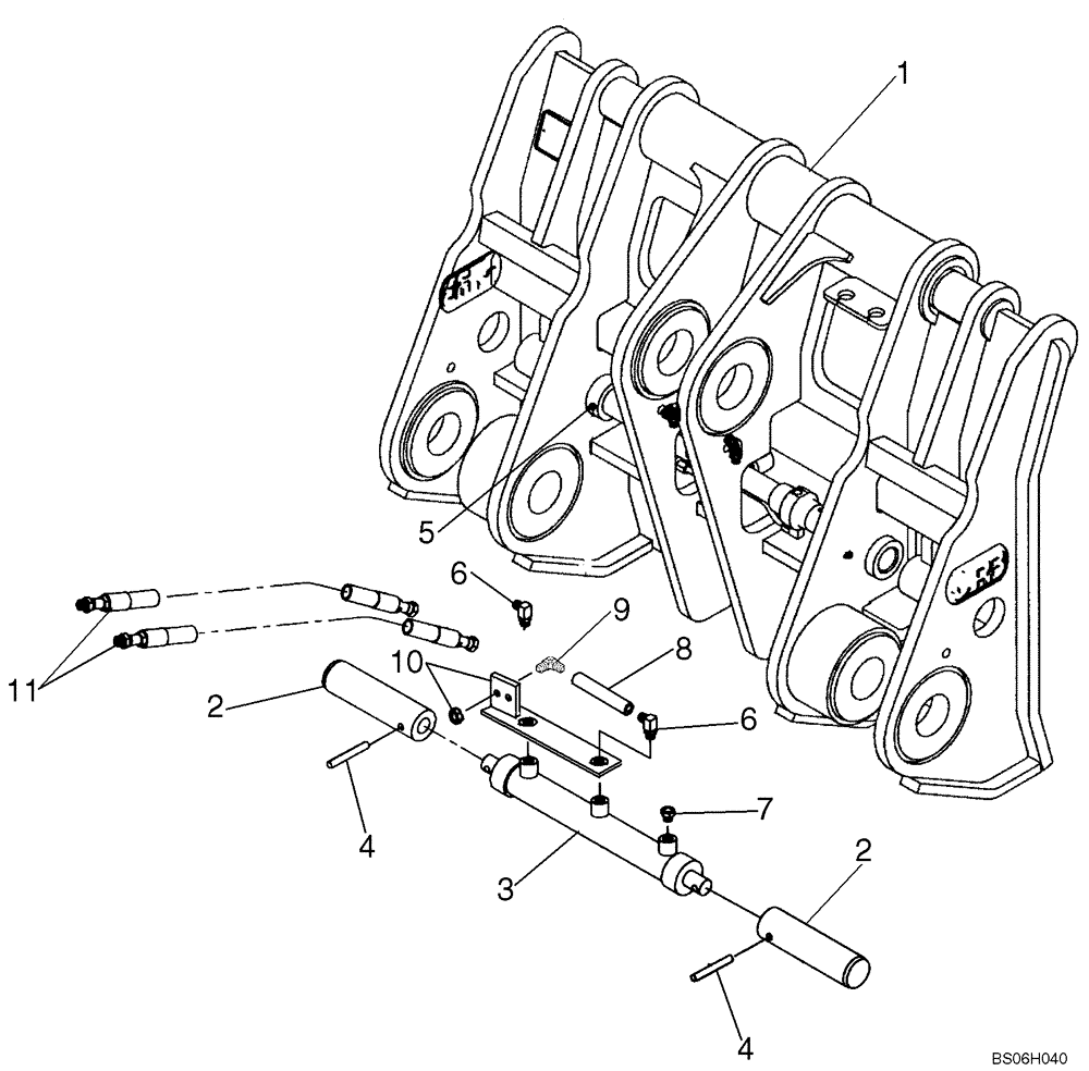 Схема запчастей Case 821E - (09-10) - COUPLER, HYDRAULIC - Z-BAR - JRB (09) - CHASSIS