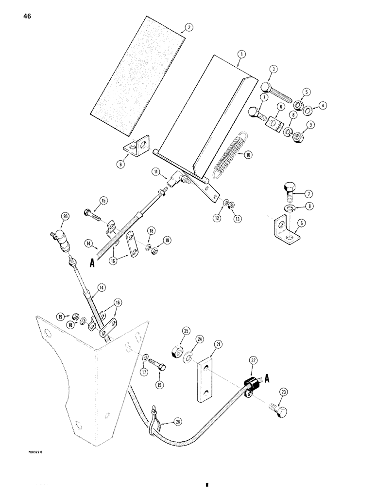 Схема запчастей Case W11 - (046) - ACCELERATOR AND LINKAGE (02) - ENGINE