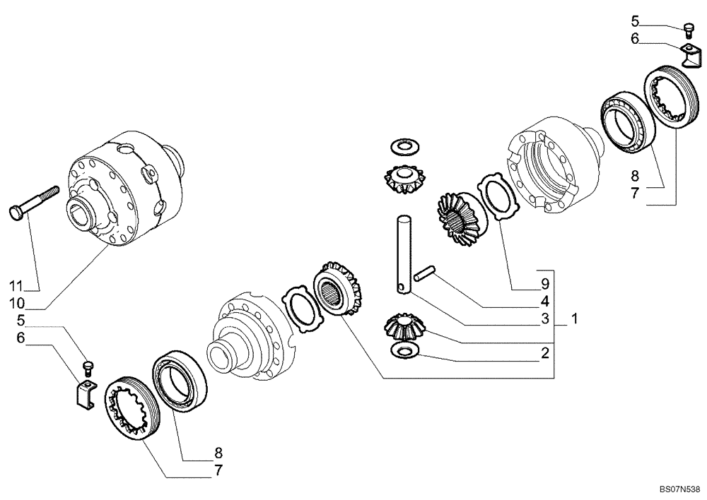 Схема запчастей Case 590SM - (06-07) - AXLE, FRONT DRIVE - DIFFERENTIAL (06) - POWER TRAIN