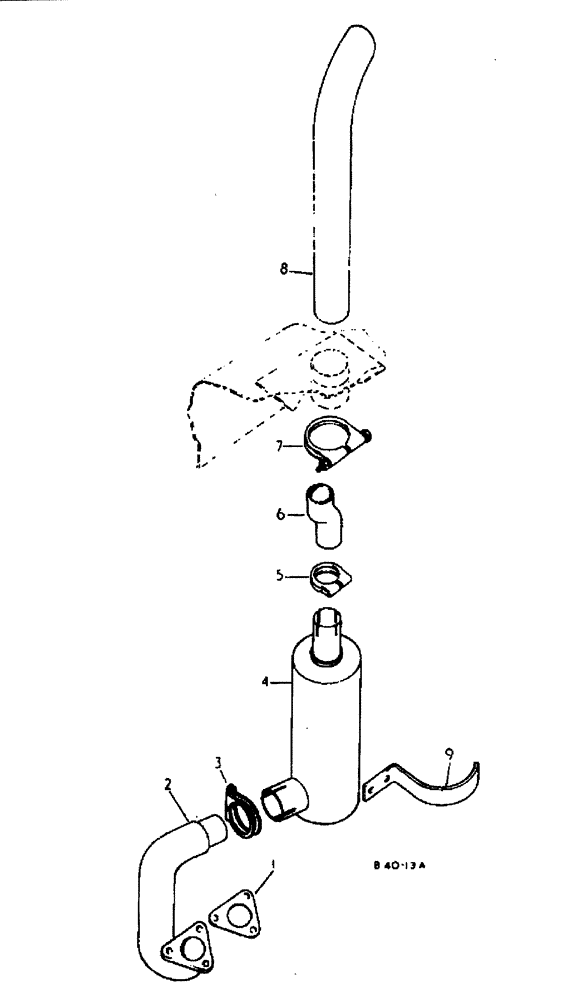 Схема запчастей Case 500 - (12-026) - EXHAUST SYSTEM PETROL/L.P.G. No Description