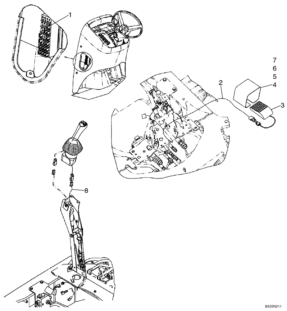 Схема запчастей Case 580SM - (04-20) - ELECTRICAL - BACKHOE AUXILIARY HYDRAULIC, UNI-DIRECTIONAL (04) - ELECTRICAL SYSTEMS