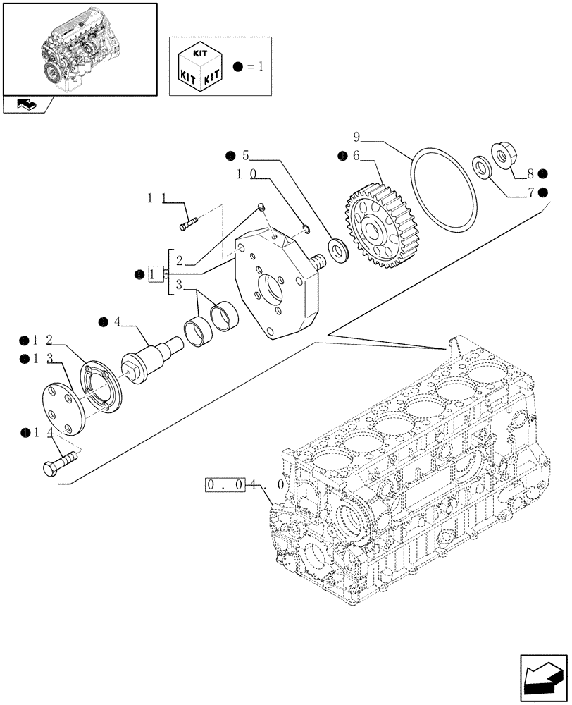 Схема запчастей Case F3BE0684N E904 - (0.35.0) - BELT PULLEY DRIVE & COVER (500387625) 