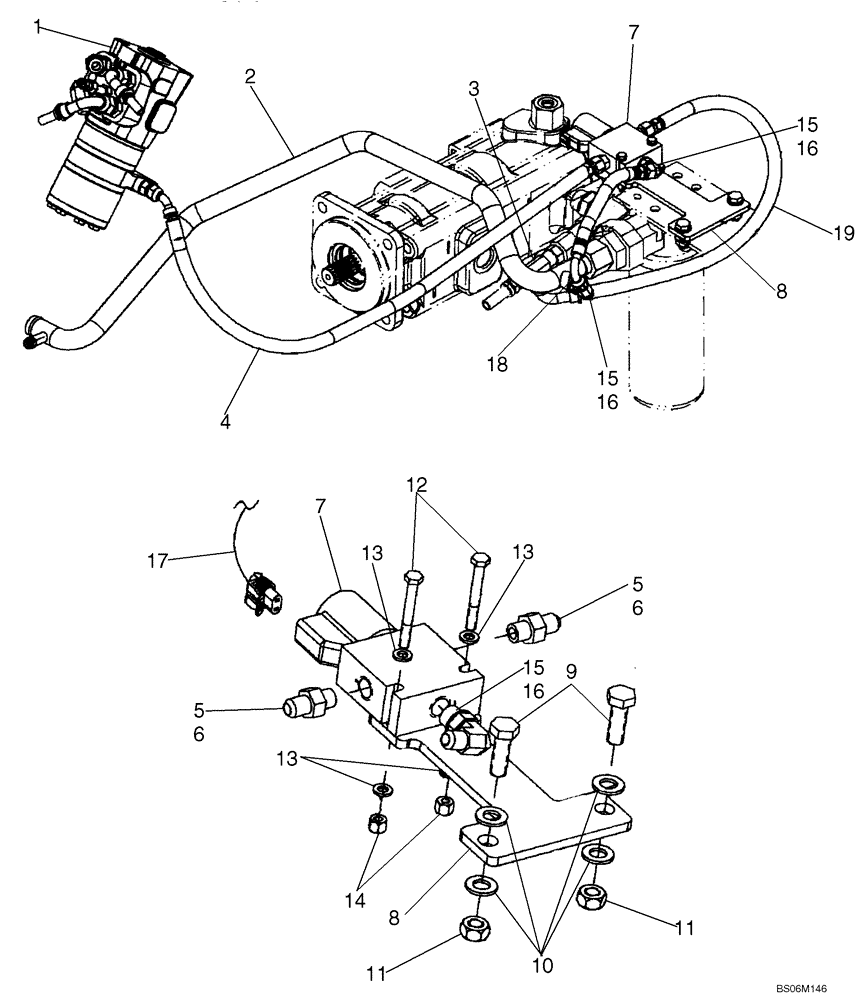 Схема запчастей Case 590SM - (05-02B) - HYDRAULICS - STEERING (COMFORT STEER) (05) - STEERING