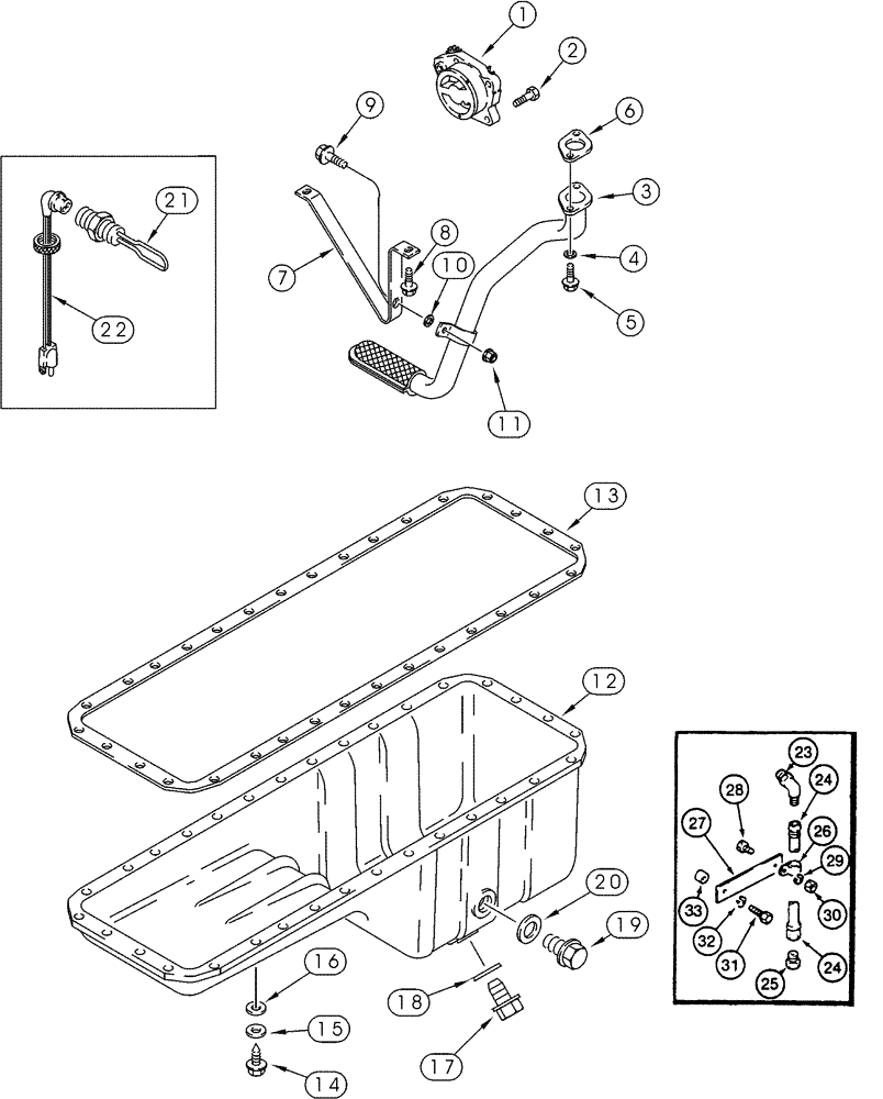 Схема запчастей Case 821C - (02-30) - OIL PUMP, PAN HEATER (02) - ENGINE