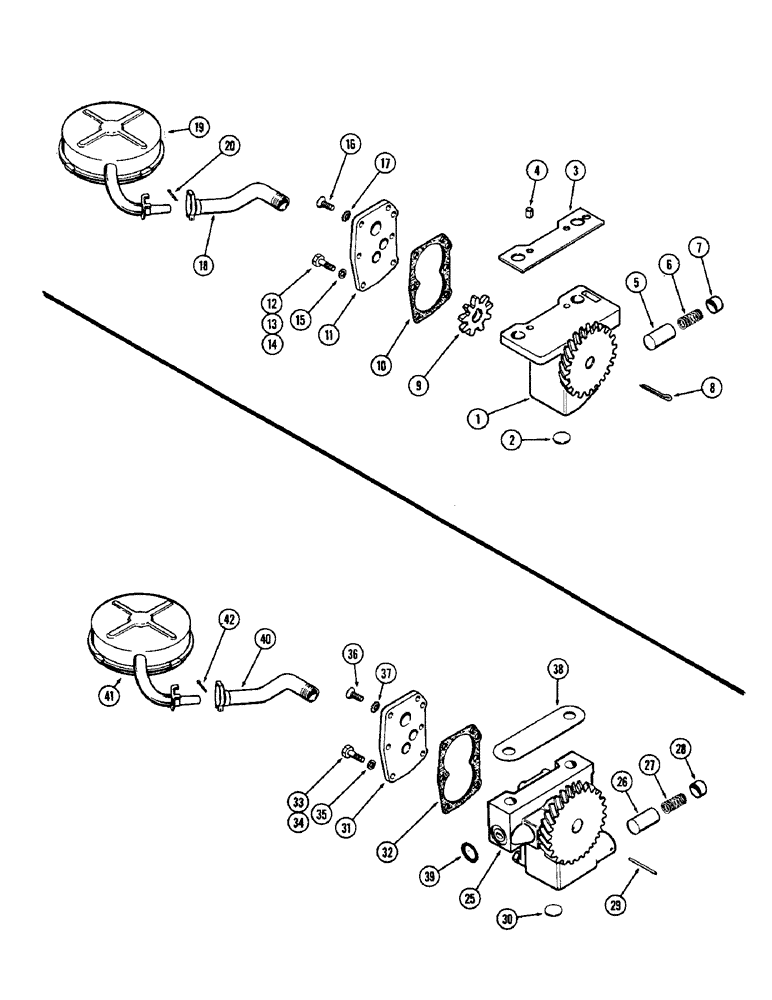 Схема запчастей Case W5 - (024) - OIL PUMP, WITH DRY SLEEVES, WITH WET SLEEVES (02) - ENGINE