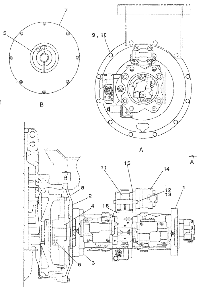 Схема запчастей Case CX350 - (08-009-05[01]) - HYDRAULIC PUMP - WITH AUXILIARY HYDRAULIC - COUPLING (08) - HYDRAULICS