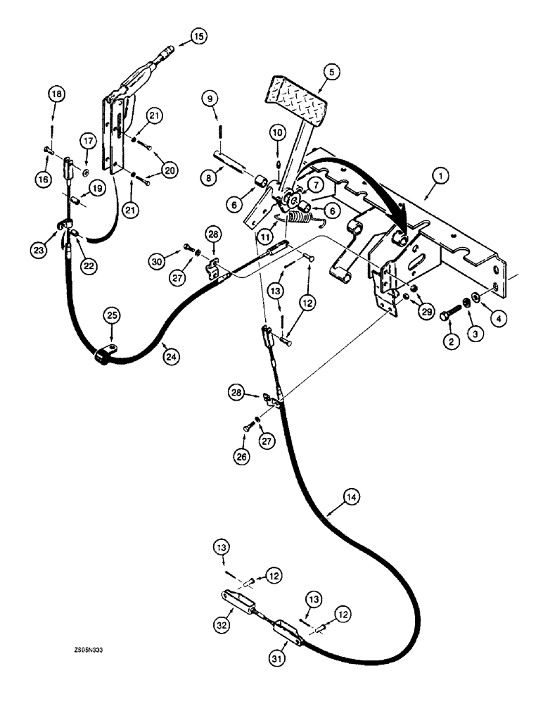 Схема запчастей Case 1150E - (7-10) - PARKING BRAKES - MANUAL (07) - BRAKES