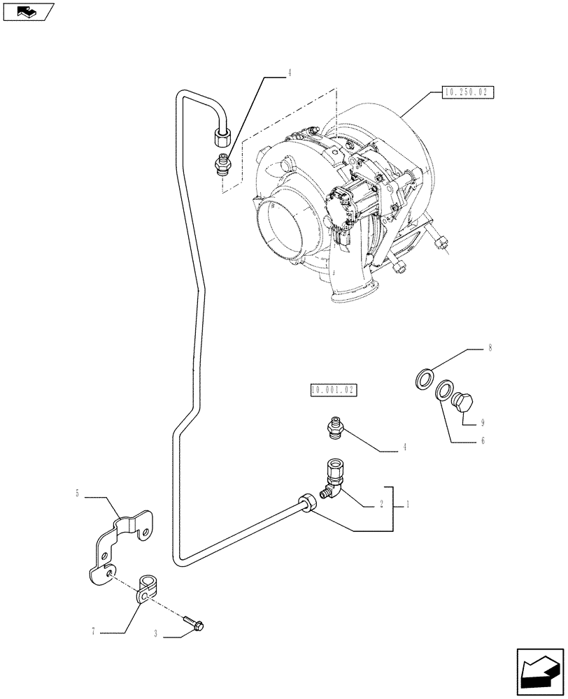 Схема запчастей Case F2CFE614A A013 - (10.304.03[02]) - OIL PUMP PIPING (5801372584) (01) - ENGINE