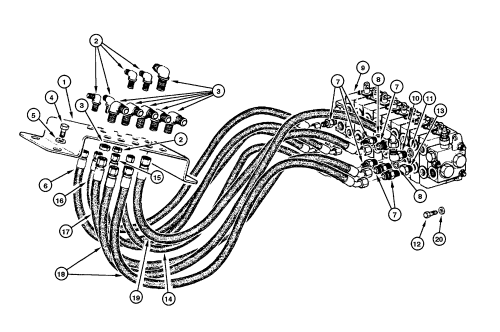 Схема запчастей Case 845 - (08.42[00]) - DISTRIBUTOR - HYDRAULIC CIRCUIT (08) - HYDRAULICS