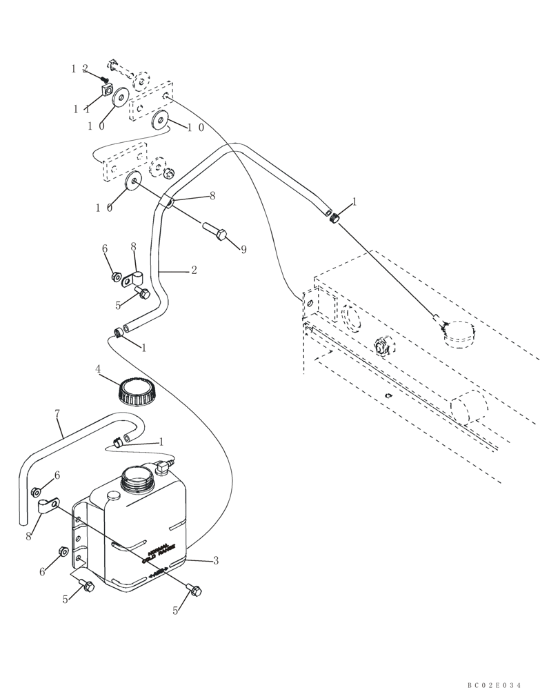 Схема запчастей Case 850K - (02-05) - COOLANT RECOVERY SYSTEM (02) - ENGINE