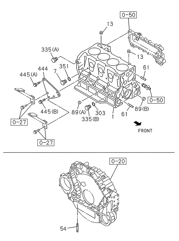 Схема запчастей Case CX210C NLC - (10.001.03[02]) - CYLINDER BLOCK (10) - ENGINE