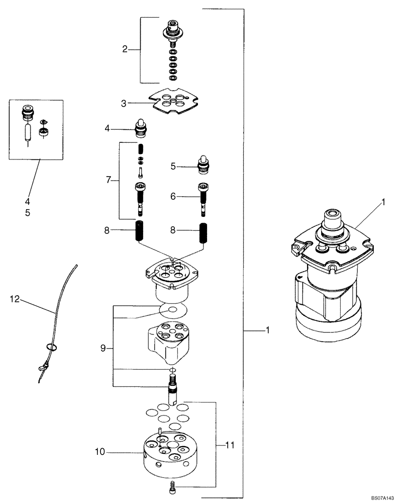 Схема запчастей Case 450 - (06-05) - JOYSTICK VALVE KITS - ISO PATTERN, LH (06) - POWER TRAIN