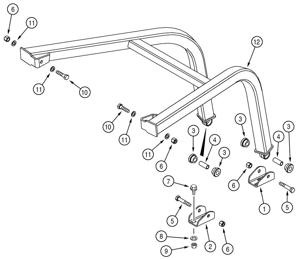 Схема запчастей Case 750H - (09-21) - CANOPY, ROPS GUARD, BRUSH (09) - CHASSIS