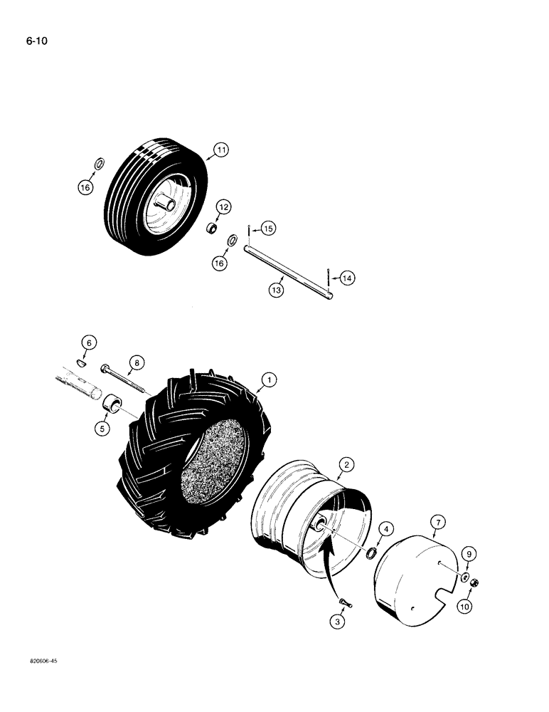 Схема запчастей Case TL100 - (6-10) - WHEELS AND TIRES (06) - POWER TRAIN