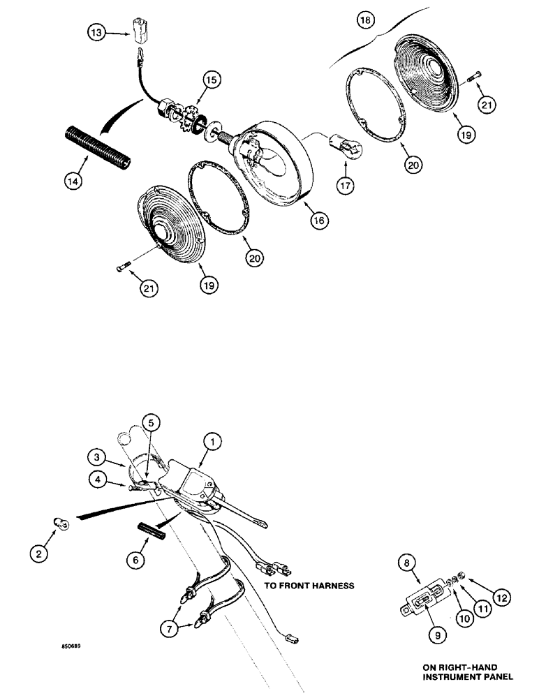 Схема запчастей Case W14FL - (200) - TURN SIGNAL AND FLASHER LAMP, USED ON PIN 9154965 AND AFTER (04) - ELECTRICAL SYSTEMS