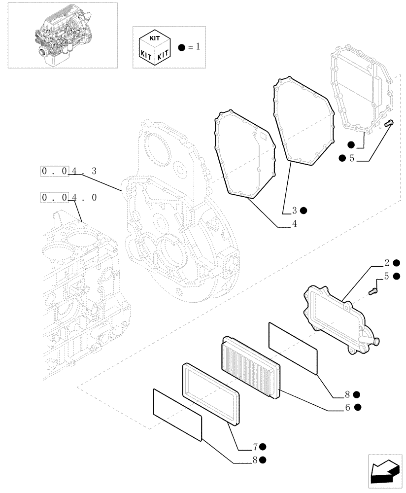 Схема запчастей Case F3AE0684G B004 - (0.04.5[01]) - ENGINE BREATHERS (500386078) 