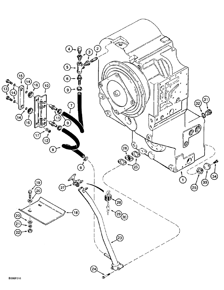 Схема запчастей Case 721B - (6-06) - TRANSMISSION FILL TUBE MOUNTING AND SIGHT GAUGE (06) - POWER TRAIN