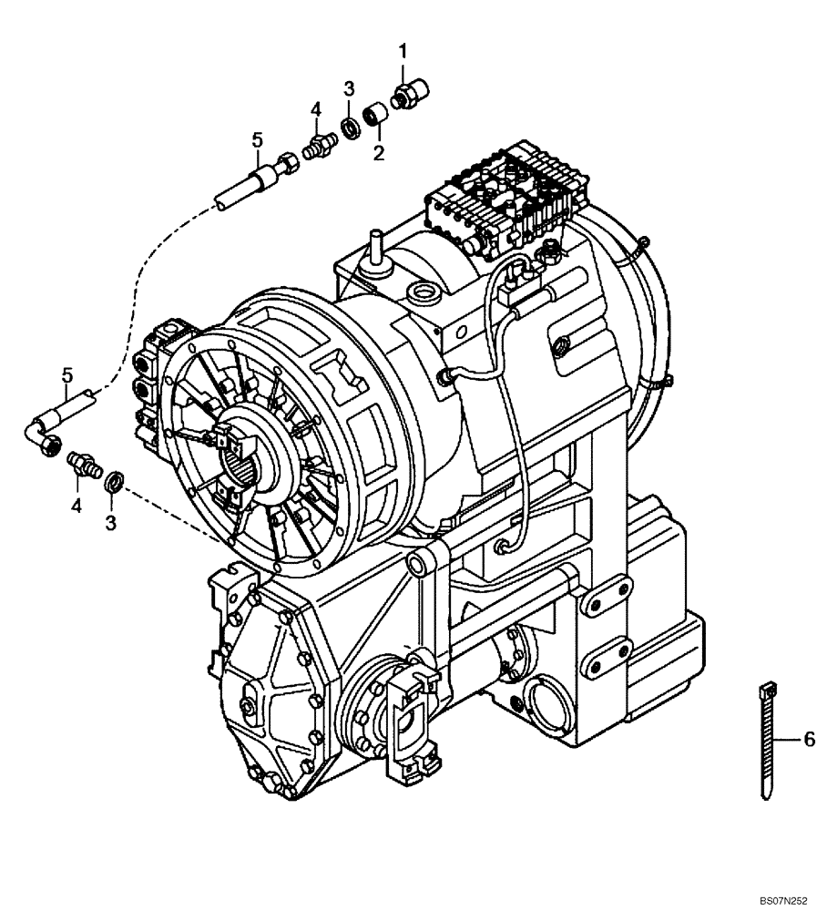 Схема запчастей Case 335B - (18A00000996[001]) - BREATHER, GEARBOX (87707643) (03) - Converter / Transmission