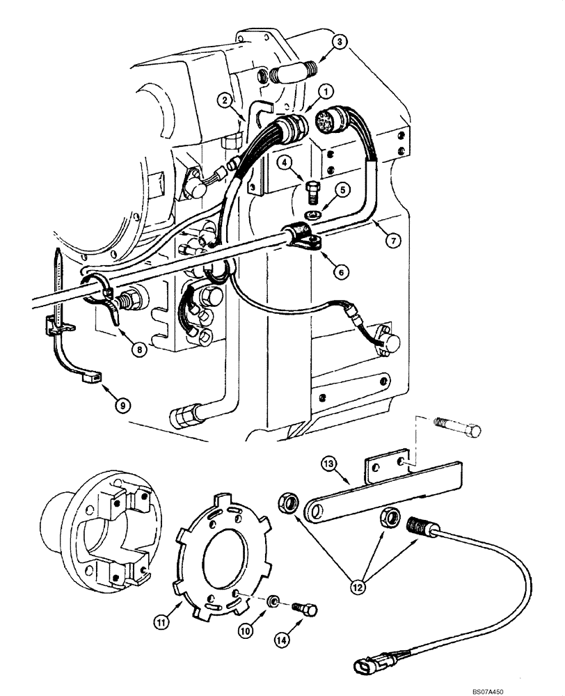 Схема запчастей Case 845 DHP - (04.12[00]) - ELECTRIC SYSTEM - TRANSMISSION (04) - ELECTRICAL SYSTEMS