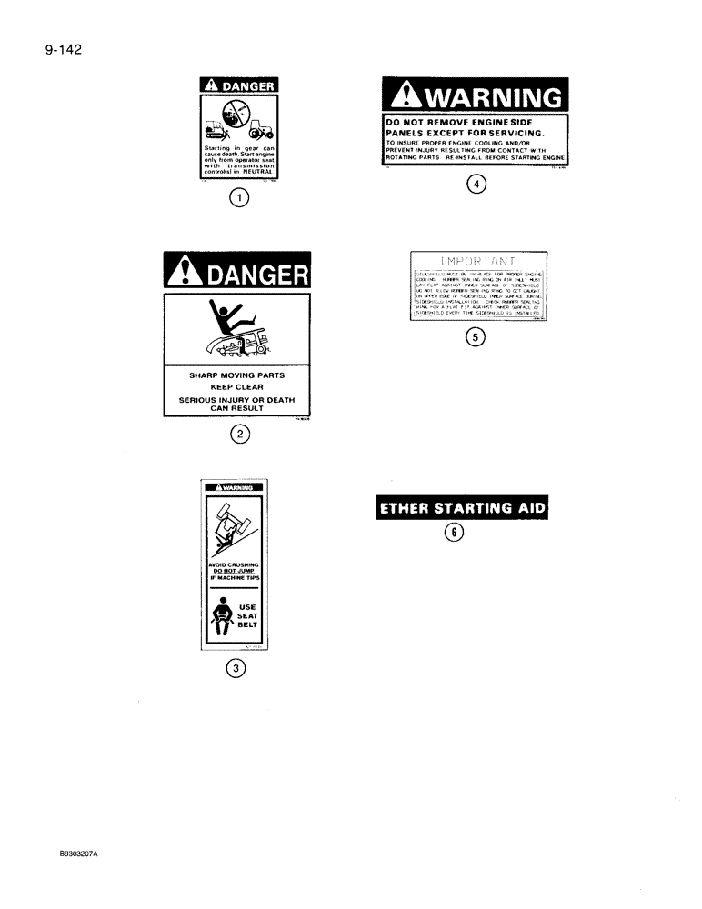 Схема запчастей Case 360 - (9-142) - DECALS (09) - CHASSIS/ATTACHMENTS