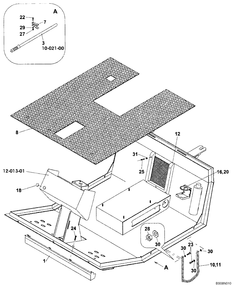 Схема запчастей Case SV216 - (90.160.03) - INSULATOR, PLATFORM (GROUP 155) (ND012015) (90) - PLATFORM, CAB, BODYWORK AND DECALS