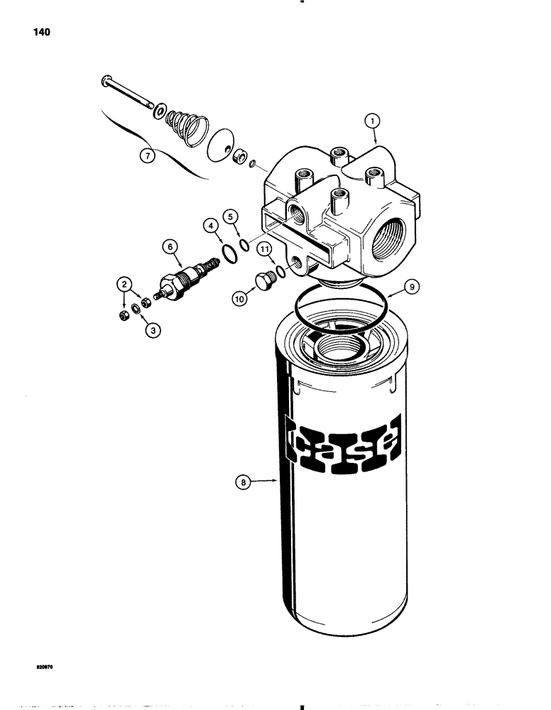 Схема запчастей Case 1845B - (140) - HYDRAULIC OIL FILTERS (06) - POWER TRAIN