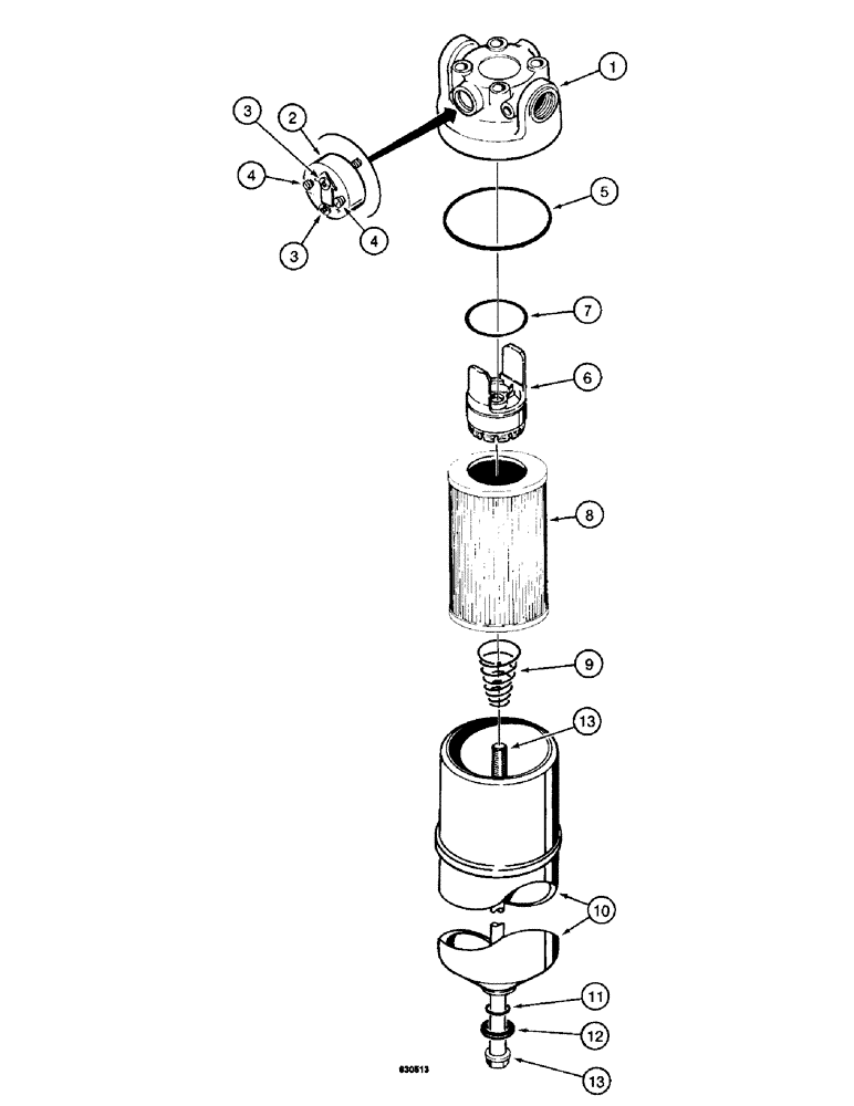 Схема запчастей Case 1187 - (264) - HYDRAULIC OIL FILTER (07) - HYDRAULIC SYSTEM