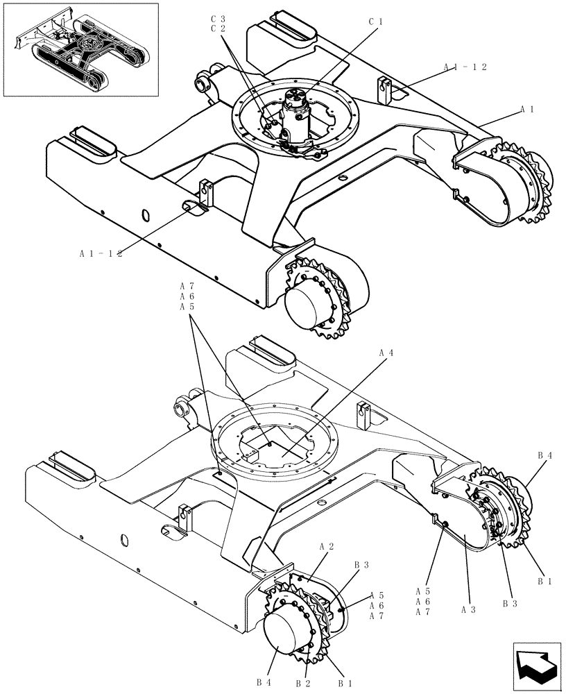 Схема запчастей Case CX31B - (330-01[1]) - LOWER FRAME (39) - FRAMES AND BALLASTING