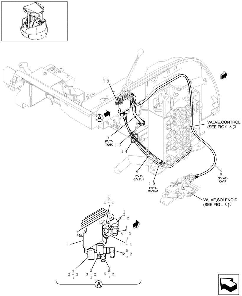 Схема запчастей Case CX22B - (150-72[1]) - CONTROL LINES (DOZER) (35) - HYDRAULIC SYSTEMS