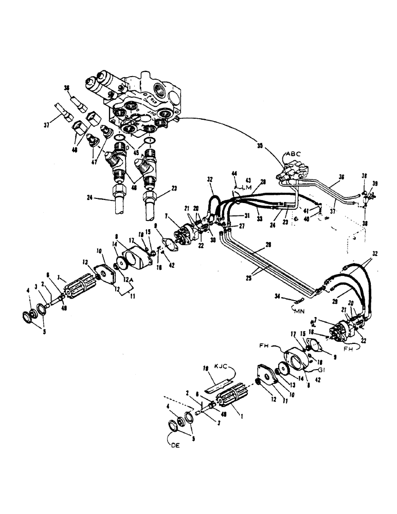 Схема запчастей Case 1000 - (56) - HIGH-CAPACITY CONVEYOR HYDRAULIC LINES, CONVEYOR GEAR CASE 