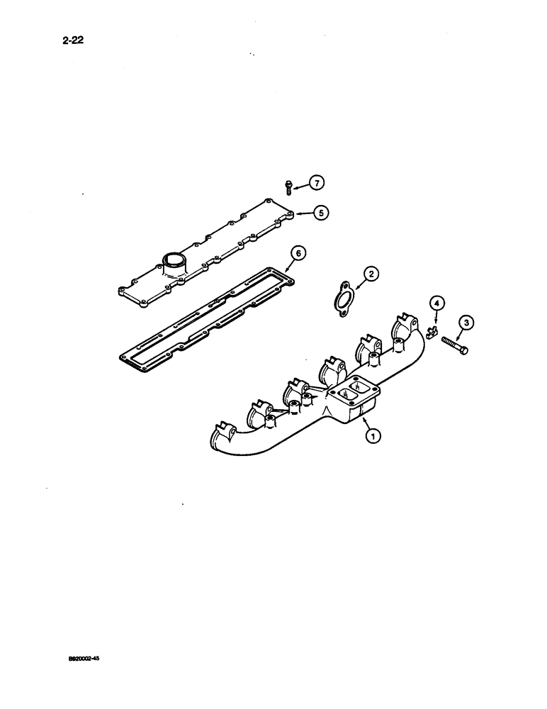 Схема запчастей Case 1187C - (2-22) - MANIFOLDS, 6T-830 ENGINE (02) - ENGINE