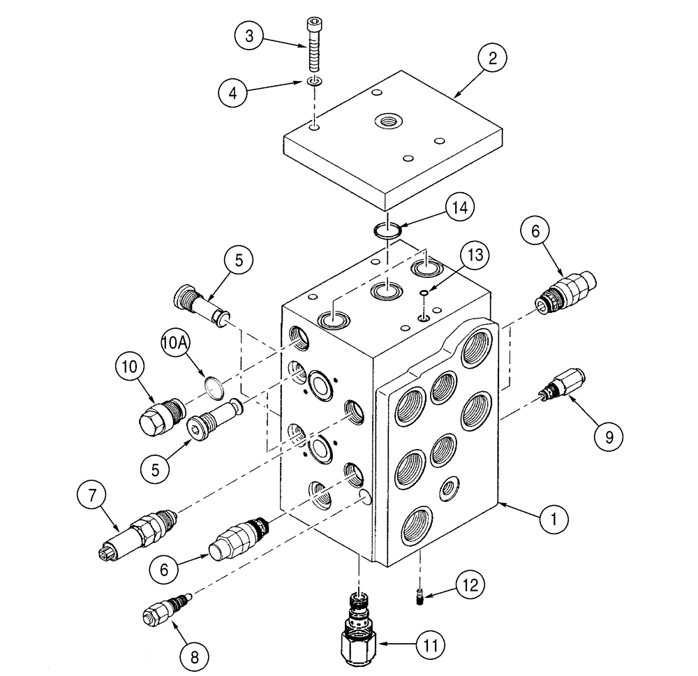 Схема запчастей Case 521D - (08-15) - VALVE ASSY - LOADER CONTROL, TWO SPOOL (08) - HYDRAULICS