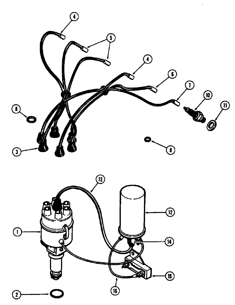 Схема запчастей Case W8E - (058) - DISTRIBUTOR IGNITION SYSTEM (04) - ELECTRICAL SYSTEMS